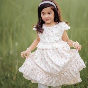 White Party Frock with Pajama